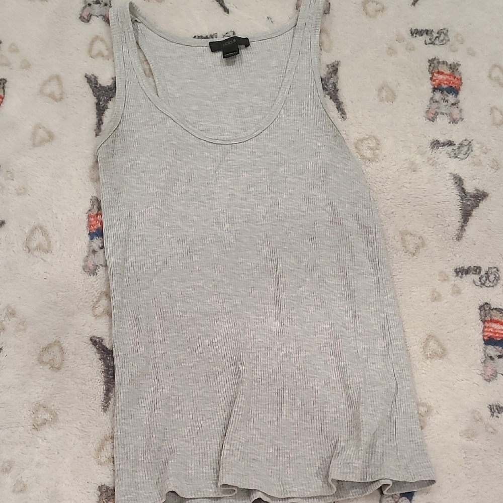 J. Crew Light Gray Ribbed Tank Top